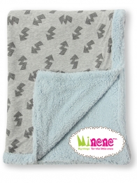 Κουβερτα Λίκνου-Αγκαλιάς 75x100εκ. Fleece Luxurious Γκρι Με Κεραυνούς Minene 18204066310OS