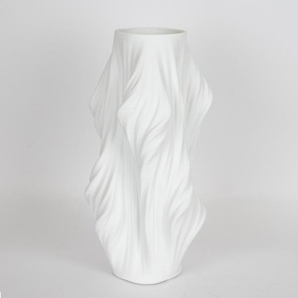 Βάζο Πορσελάνης 3D Λευκό 16x16x33εκ. ESTHETI 752-21065