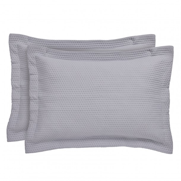 Ζεύγος Διακοσμητικές Μαξιλαροθήκες Microfiber 50x70+5εκ. Happy 9635 Grey Das Home