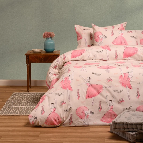 Σετ Σεντόνια Φανελένια Μονά Με Λάστιχο 100x200+30εκ. Ballet Ecru Winter Kids Line Melinen 20004070