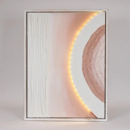 Πίνακας Καμβάς Με Led Ανάγλυφος Λευκός-Μπεζ 60x5x80εκ. ESTHETI 812-10007