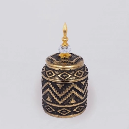 Βάζο Με Καπάκι Κεραμικό Μαύρο-Χρυσό 15x28,3εκ. ESTHETI 752-20357