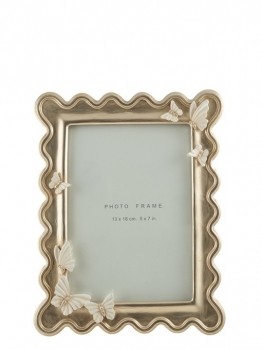 Κορνίζα Polyester Σαμπανί Με Μπεζ Πεταλούδες 13x18εκ. Zen Collection 25.50.52361