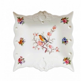 Διακοσμητική Πιατέλα Πορσελάνης Τετράγωνη Ανάγλυφη 20,5εκ. WM Collection sl1-65