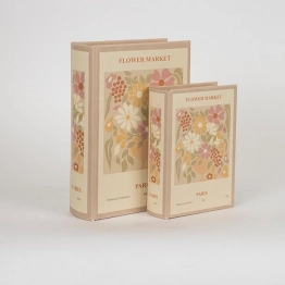 Διακοσμητικό Κουτί Βιβλίο Σετ 2τμχ Ξύλινο Μπεζ 19x7x27εκ. ESTHETI 752-17063