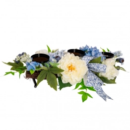 Κηροπήγιο 3 Θέσεων Με Παιώνιες & Ορτανσίες 64x26x14εκ. iliadis 89435