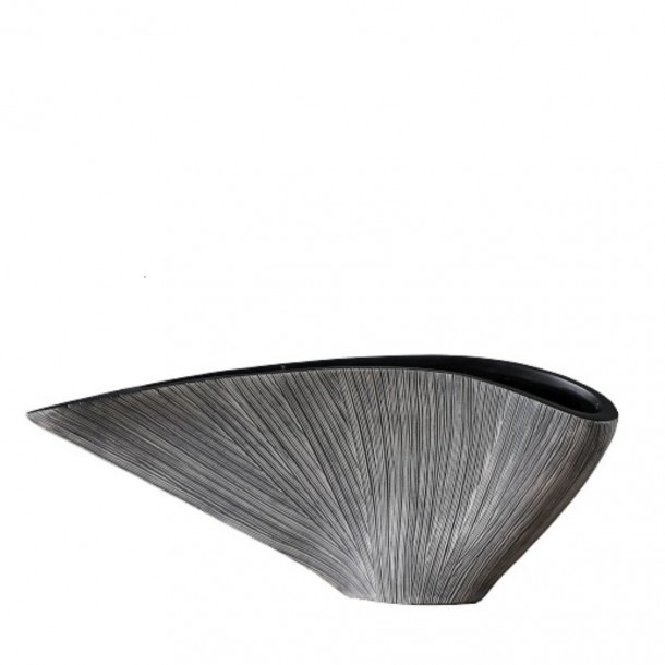 Βάζο Polyresin Ανάγλυφο Γκρι ESPIEL 55,5x12x22εκ. FIK204
