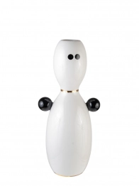 Βάζο Ανθρωπάκι Κεραμικό Λευκό-Μαύρο-Χρυσό 14x11x30,5εκ. Zen Collection 24.21.50876
