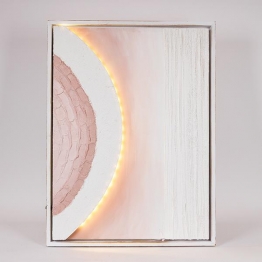 Πίνακας Καμβάς Με Led Ανάγλυφος Λευκός-Μπεζ 60x5x80εκ. ESTHETI 812-10008