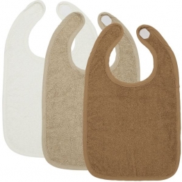 Σαλιάρες Σετ 3τμχ Βαμβακερές Offwhite-Sand-Toffee Meyco MEY-611306-