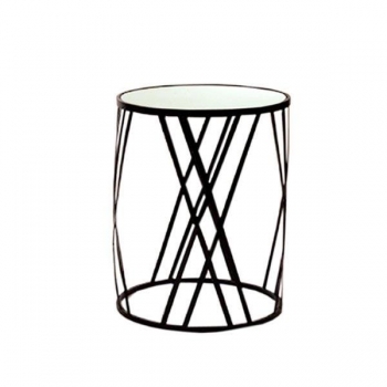 Τραπεζάκι Σαλονιού Μεταλλικό Μαύρο Με Καθρέπτη Art Et Lumiere 38x53εκ. 10844