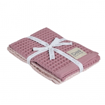 Ποτηρόπανο Σετ 2τμχ Βαμβακερό 40x60εκ. Kitchen 0803 Nude-Pink Das Home