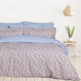 Σετ Σεντόνια Polycotton Μονά Με Λάστιχο 120x200+35εκ. Casual 5427 Σομόν-Λευκό Das Home