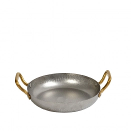 Σκεύος Σερβιρίσματος-Σαγανάκι Ανοξείδωτο 18/10 Με Λαβές Snow Grey ESPIEL 28,5x22x4εκ. FEV144