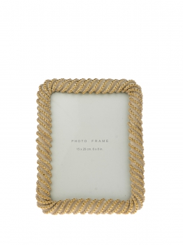 Κορνίζα Polyester Με Μπίλιες Χρυσή-Λευκή 15x20εκ. Zen Collection 25.21.51510