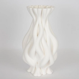 Βάζο Πορσελάνης 3D Λευκό 17x17x33,5εκ. ESTHETI 752-21070