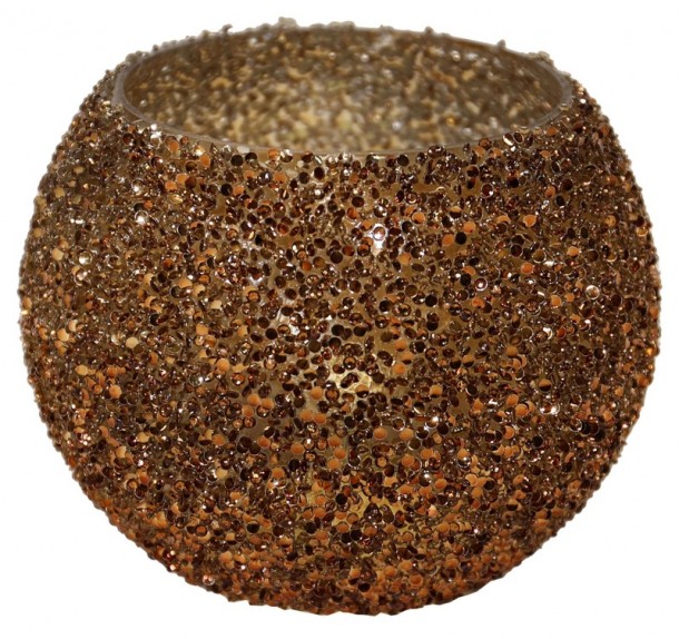 Κηροπήγιο Γυάλινο 11x8,5εκ. Strass Amber Art Et Lumiere 30535