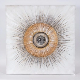 Πίνακας Καμβάς Μάτι Λευκός-Μαύρος-Καφέ 80x3x80εκ. ESTHETI 755-12220