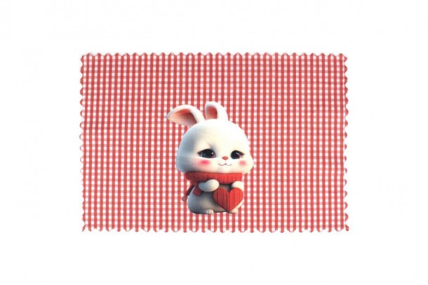 Σουπλά Παιδικό Polyester 35x50εκ. Love Bunny 36 Κόκκινο DimCol