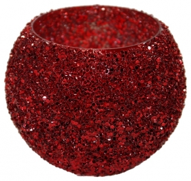 Κηροπήγιο Γυάλινο 16x12εκ. Strass Red Art Et Lumiere 30537