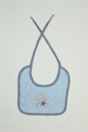 Σαλιάρα Βαμβακερή Με Κέντημα Star Bear 151 25x25εκ. Σιέλ DimCol