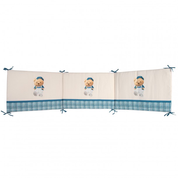 Πάντα Κούνιας Microfiber 45x195εκ. Essential Baby 8842 Γκρι-Μπεζ-Μπλε Greenwich Polo Club