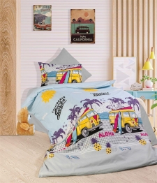 Παπλωματοθήκη Polycotton Μονή 160x240εκ. Aloha 393 Grey-Sky Blue DimCol