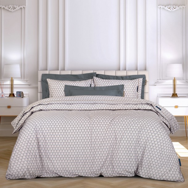 Σετ Σεντόνια Polycotton King 260x280εκ. Essential 2215 Taupe-Μαύρο Greenwich Polo Club