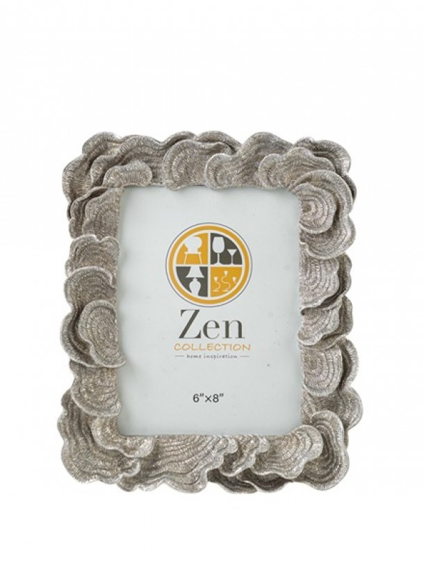 Κορνίζα Polyester Ασημί Με Κοράλια 15x20εκ. Zen Collection 25.12.51478