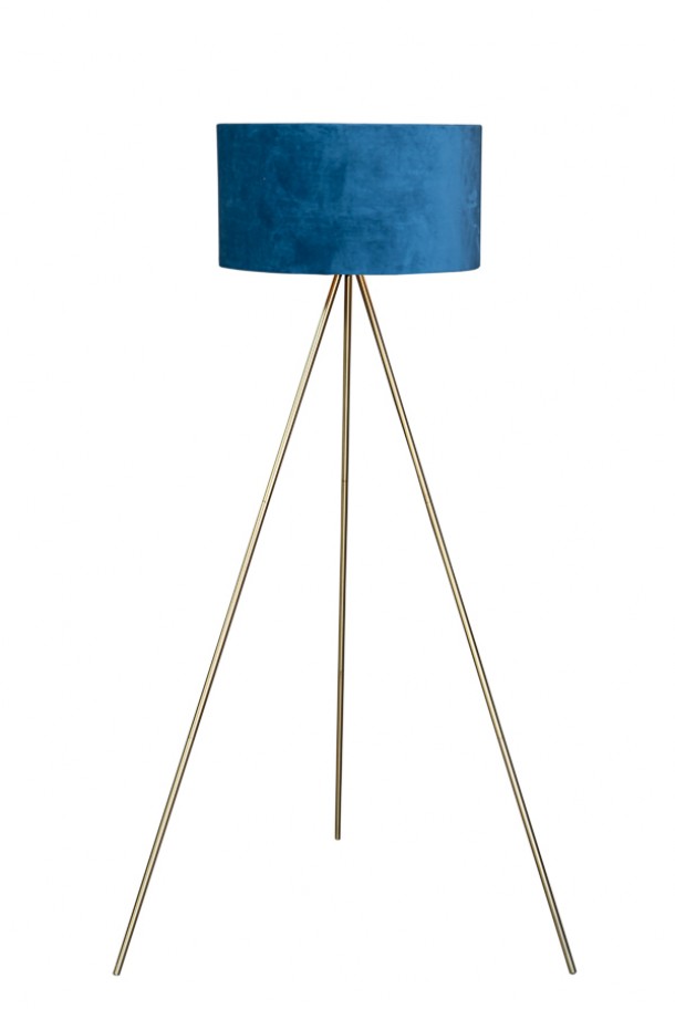 Φωτιστικό Επιδαπέδιο Με Χρυσό Τρίποδο & Μπλε Καπέλο 45x148εκ. Zen Collection 19.36.44402