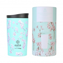 Θερμός Ποτήρι Ανοξείδωτος Travel Mug Blossom Green Save The Aegean 350ml-7,5x7,5x14,5εκ. Estia 01-20446