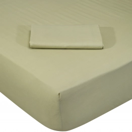 Σεντόνι Μεμονωμένο Βαμβακερό Υπέρδιπλο Με Λάστιχο 160x200+35εκ. Colour Best 1016 Green Olive Das Home