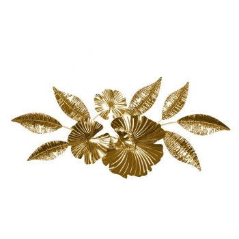 Διακοσμητικό Τοίχου Μεταλλικό Λουλούδι Χρυσό 121x6x54,5εκ. ESTHETI 812-30010