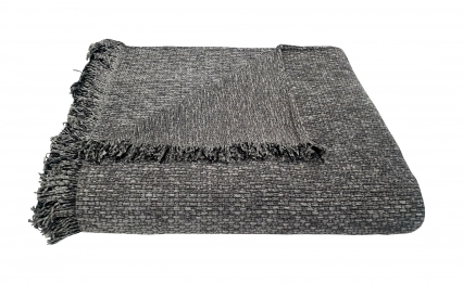 Ριχτάρι Acrylic-Polycotton Πολυθρόνας 180x180εκ. Σενίλ Ψάθα Light Grey Komvos Home 7045512-7