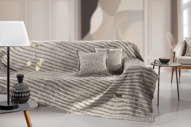 Ριχτάρι Πολυθρόνας Polycotton Chenille Sydney Natural 180x150εκ. Guy Laroche