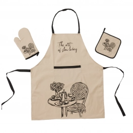 Σετ Κουζίνας 3τμχ Βαμβακερό Kitchen 0861 Ivory Das Home