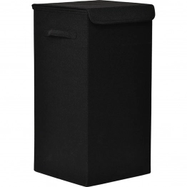 Καλάθι Απλύτων Αναδιπλούμενο MDF Μαύρο Με Υφασμάτινη Επένδυση 35x35x60εκ. MRShome DS-2694000