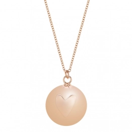 Μενταγιόν Εγκυμοσύνης Επάργυρο-Χάλυβας 110εκ. Bola Willow Rose-Gold Καρδιά Proud Mama PM-656