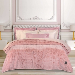 Κουβέρτα Faux Fur-Flannel Υπέρδιπλη 220x240εκ. Premium 3499 Salmon Greenwich Polo Club