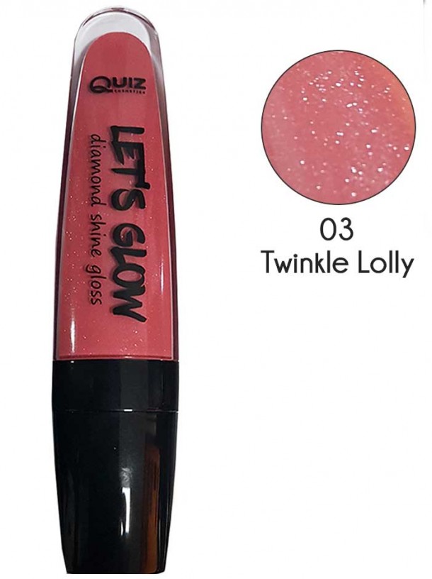Lip Gloss Sparkling Lets Glow 7ml Twinkle Lolly QUIZ 1312GLOW-3