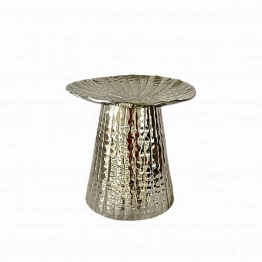 Κηροπήγιο Μεταλλικό Ασημί Φ18,5x19εκ. Art Et Lumiere 22022