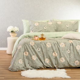 Σετ Σεντόνια Βαμβακερά Διπλά 205x270εκ. Gianna Grey-Aqua Casual Line Melinen 20005283