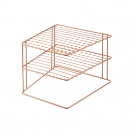 Ραφιέρα Γωνιακή Ροζ-Χρυσό Palio Polytherm Copper 25x25x19εκ. Metaltex 16-362402