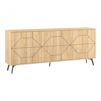 Μπουφές Dune pakoworld σε φυσική απόχρωση 181x35x77.4εκ