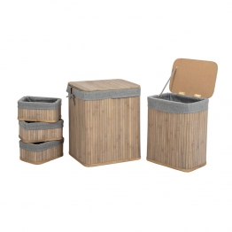 Σετ 5τμχ Καλάθια Mdf-Bamboo 44x35x52εκ.-36x26x47εκ.-29x20x13,5εκ. iliadis 85769