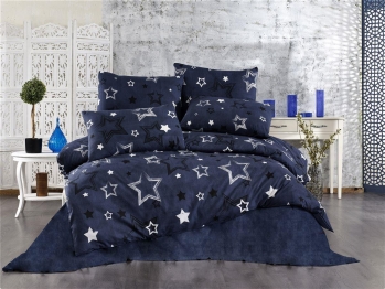 Σετ Σεντόνια Polycotton Υπέρδιπλα 220x240εκ. Γαλαξίας 307 Dark Blue Dimcol