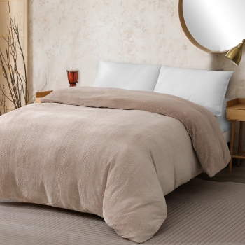 Παπλωματοθήκη Flannel-Sherpa Μονή 165x225εκ. Shelby Beige Melinen 20003785