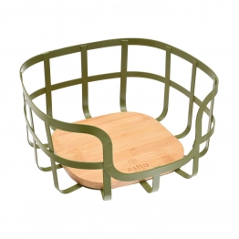 Φρουτιέρα Μεταλλική-Bamboo Λαδί Essentials estia 24x24x12,7εκ. 01-14162