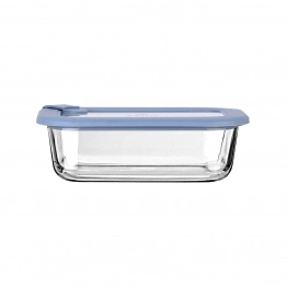 Φαγητοδοχείο Γυάλινο Με Καπάκι Σιλικόνης 640ml/18,9x14,5x6,7εκ. ColorSeal Μπλε Estia 01-26523