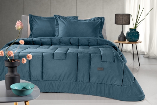 Πάπλωμα Βελουτέ Υπέρδιπλο 220x240εκ. Blue Saphire Guy Laroche